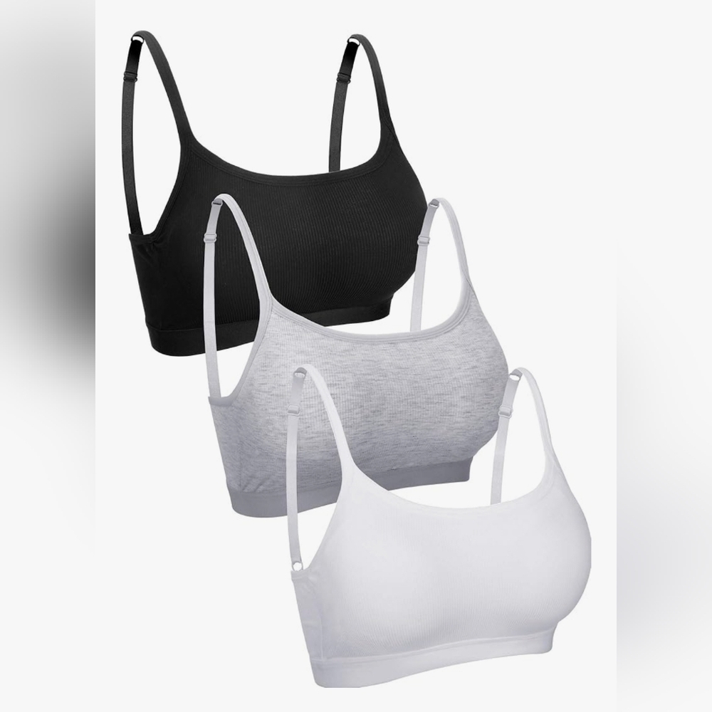Boao 3 Pieces Mini Camisole Bra Padded Brassiere Tank Top Brassiere Women Sports